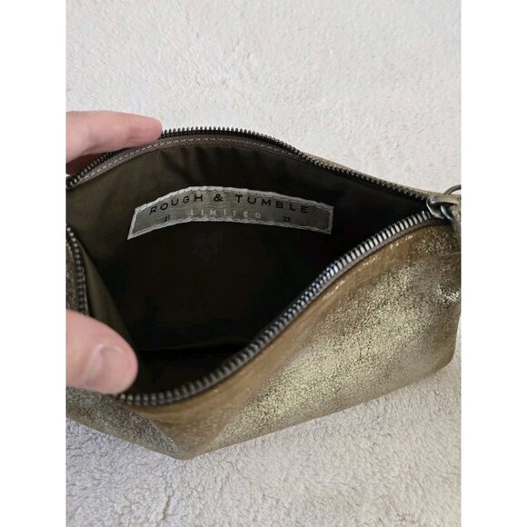 Rough and Tumble Cash Pack Wristlet Bag Leather Distressed Silver - Picture 3 of 7